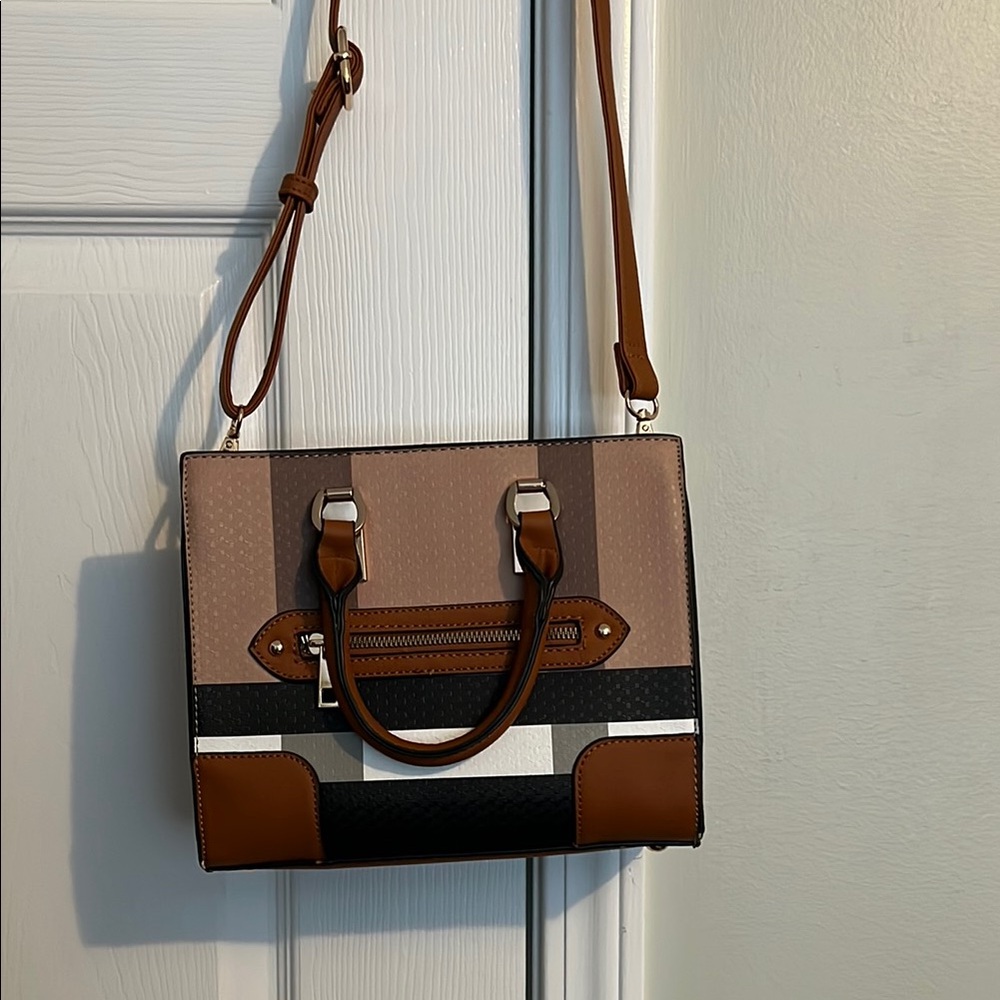 Stylish Tan and Black Women's Handbag